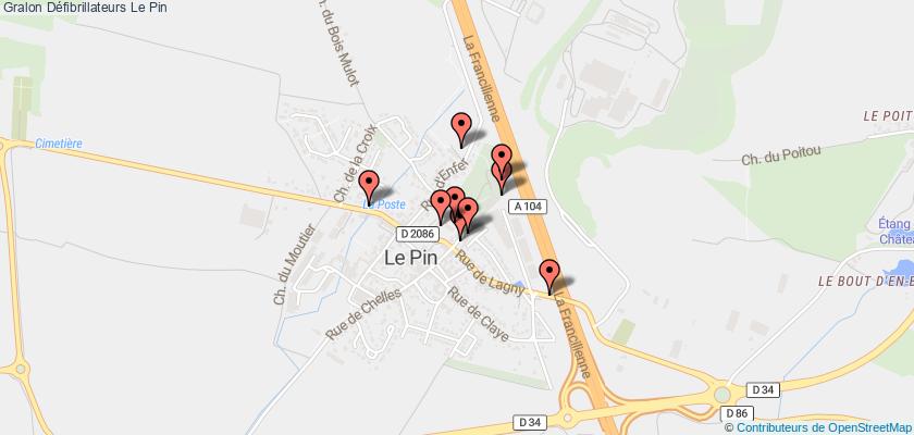 plan défibrillateurs Le Pin
