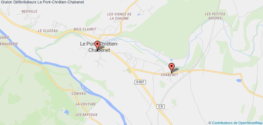 plan défibrillateurs Le Pont-Chrétien-Chabenet
