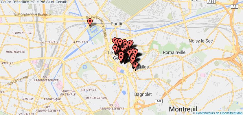 plan défibrillateurs Le Pré-Saint-Gervais