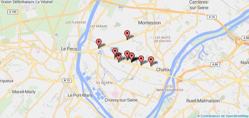 plan défibrillateurs Le Vésinet