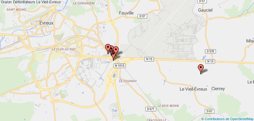 plan défibrillateurs Le Vieil-Evreux