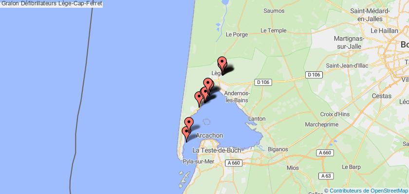 plan défibrillateurs Lège-Cap-Ferret