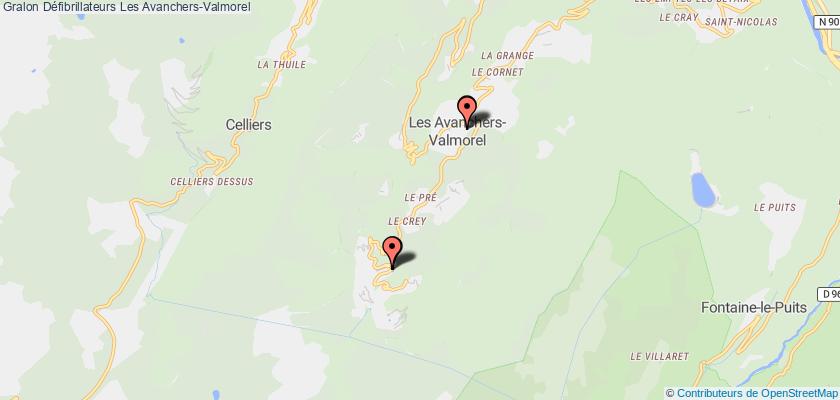 plan défibrillateurs Les Avanchers-Valmorel
