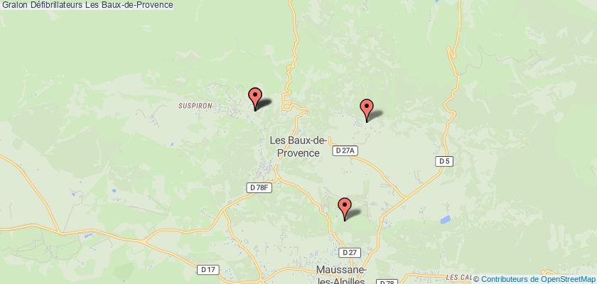 plan défibrillateurs Les Baux-de-Provence