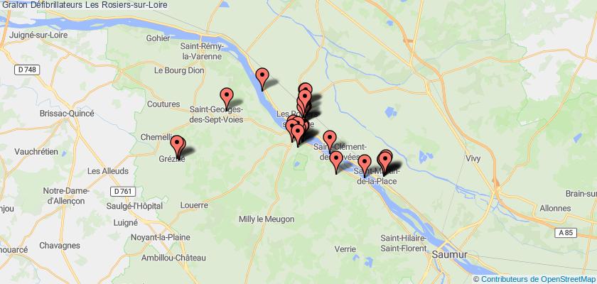 plan défibrillateurs Les Rosiers-sur-Loire