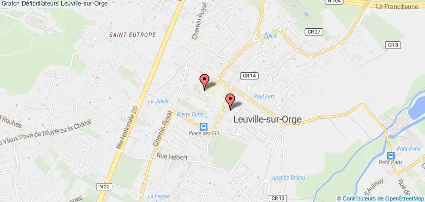 plan défibrillateurs Leuville-sur-Orge