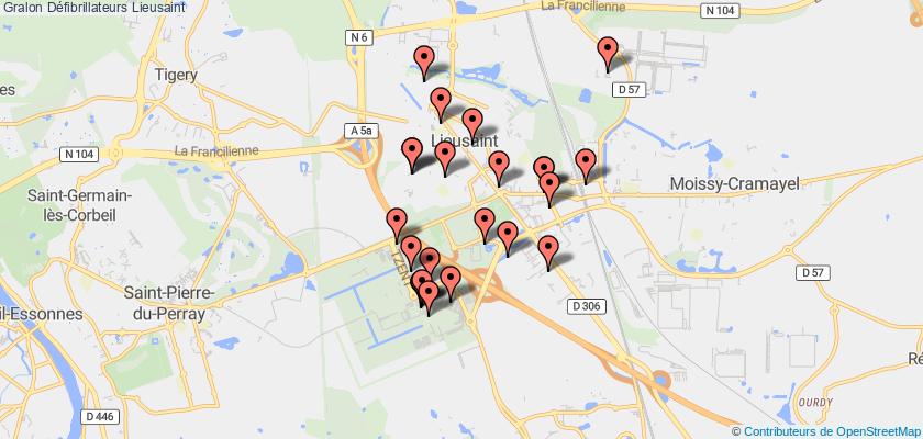 plan défibrillateurs Lieusaint