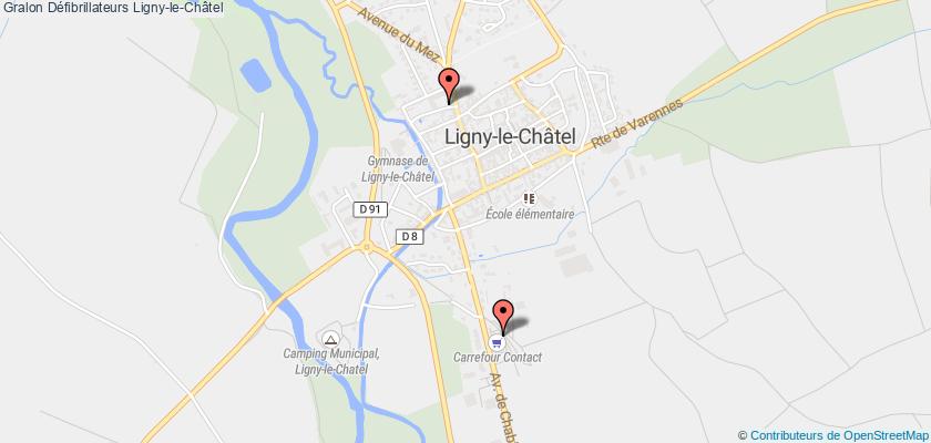 plan défibrillateurs Ligny-le-Châtel