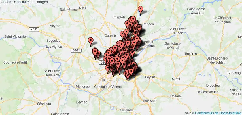 plan défibrillateurs Limoges