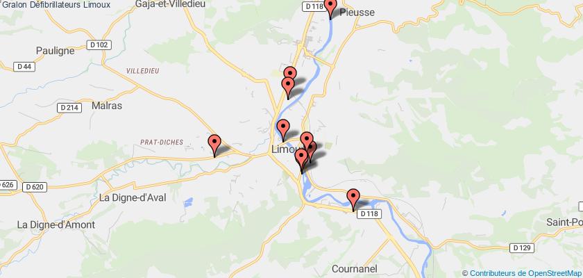 plan défibrillateurs Limoux