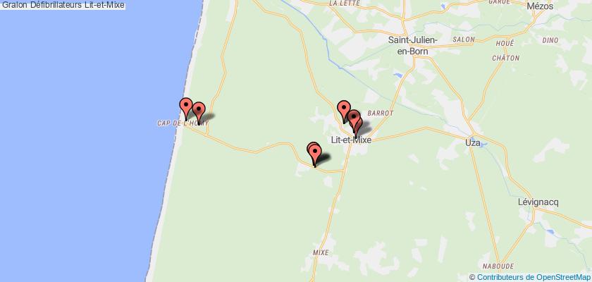 plan défibrillateurs Lit-et-Mixe