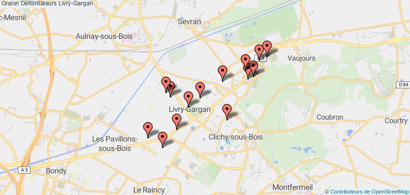 plan défibrillateurs Livry-Gargan
