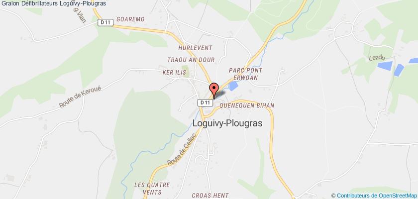 plan défibrillateurs Loguivy-Plougras