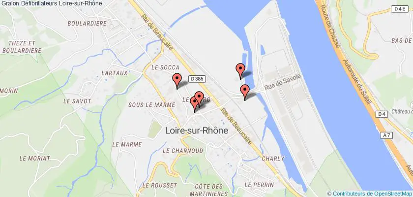 plan défibrillateurs Loire-sur-Rhône