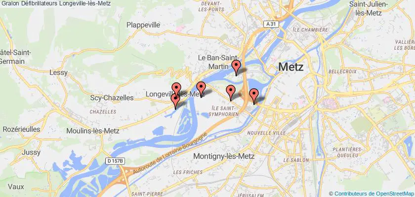 plan défibrillateurs Longeville-lès-Metz
