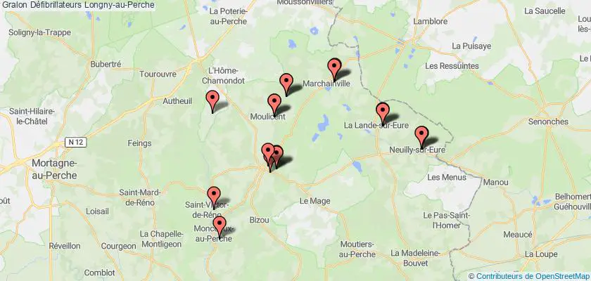plan défibrillateurs Longny-au-Perche