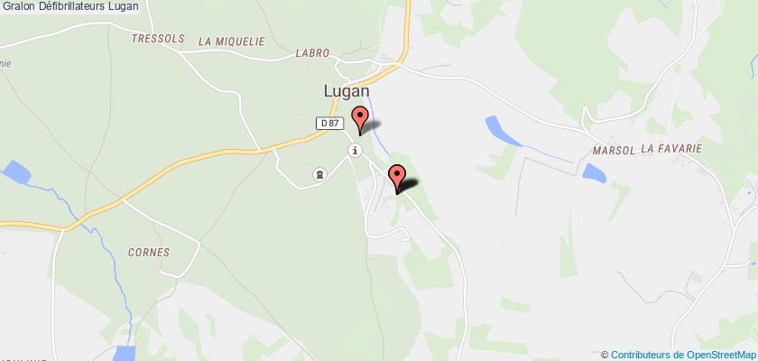 plan défibrillateurs Lugan