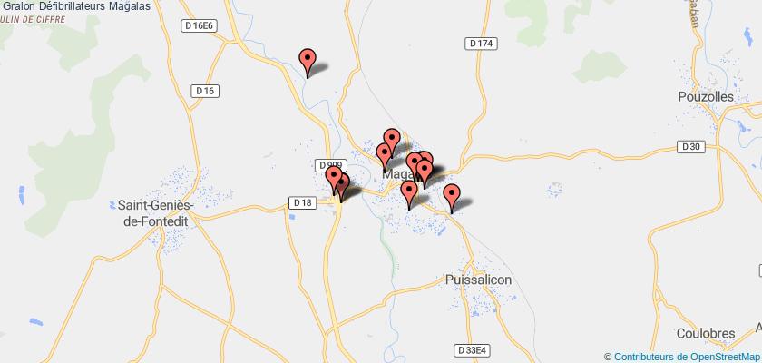 plan défibrillateurs Magalas