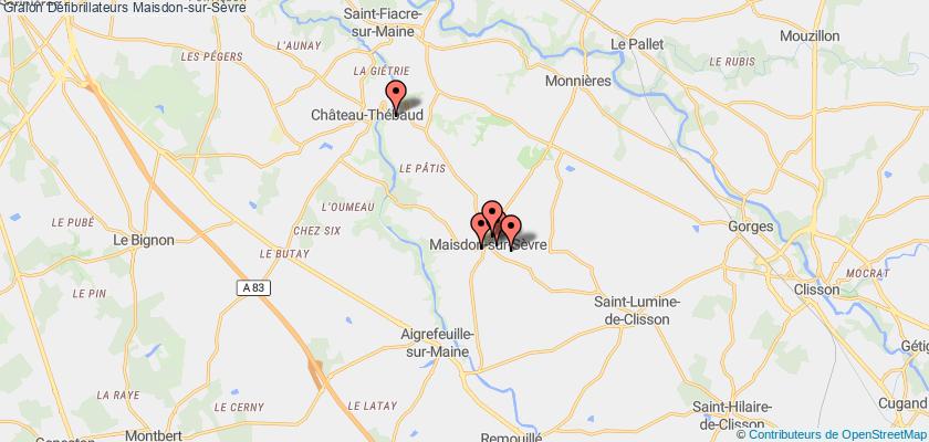 plan défibrillateurs Maisdon-sur-Sèvre