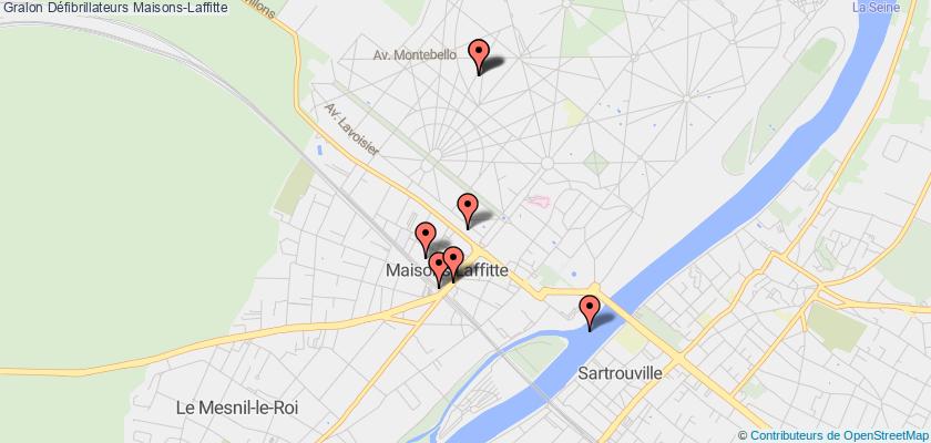 plan défibrillateurs Maisons-Laffitte
