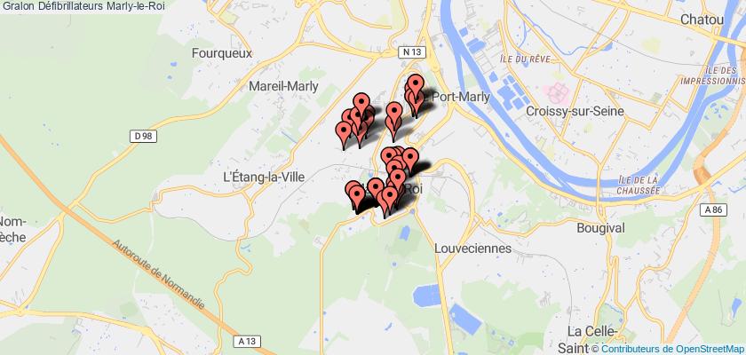 plan défibrillateurs Marly-le-Roi