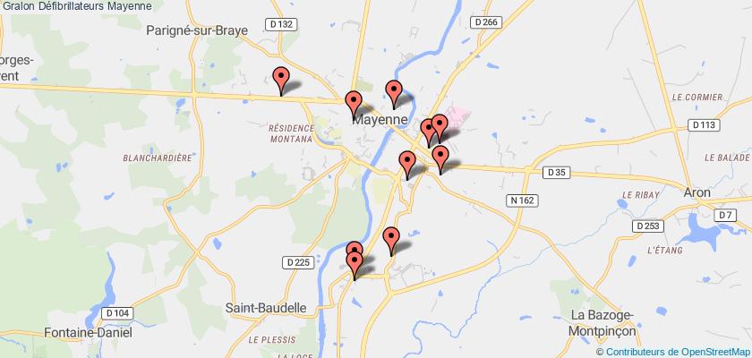 plan défibrillateurs Mayenne