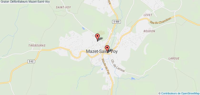 plan défibrillateurs Mazet-Saint-Voy