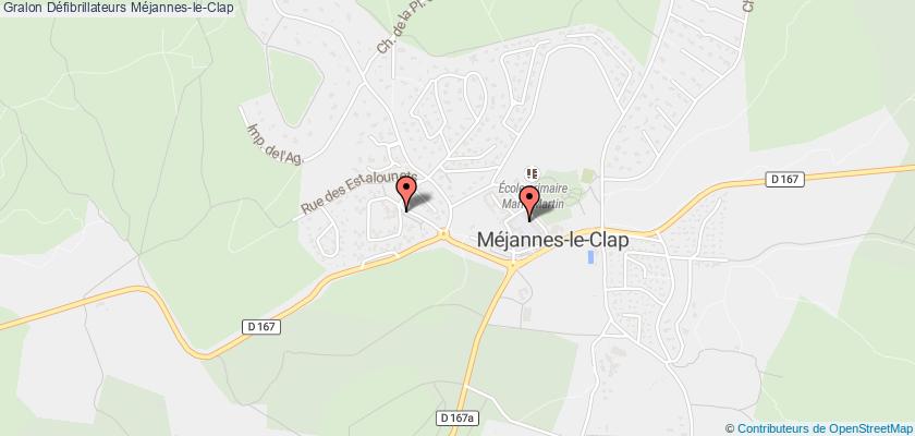 plan défibrillateurs Méjannes-le-Clap