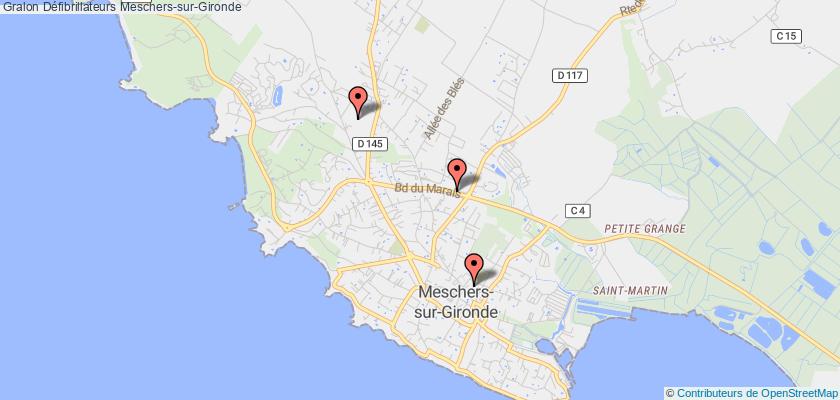 plan défibrillateurs Meschers-sur-Gironde