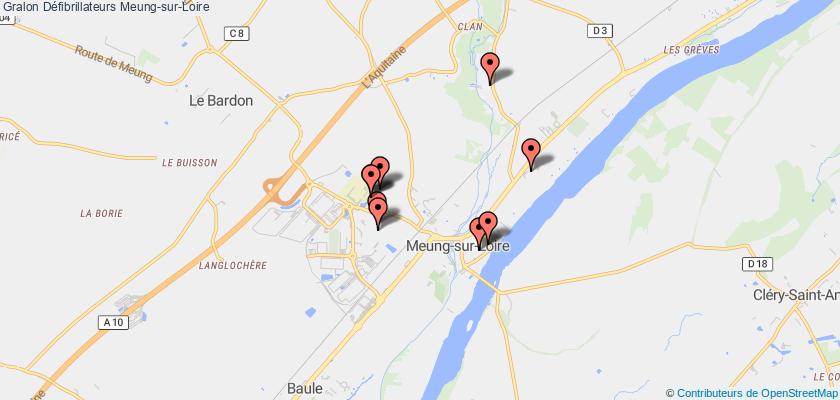 plan défibrillateurs Meung-sur-Loire