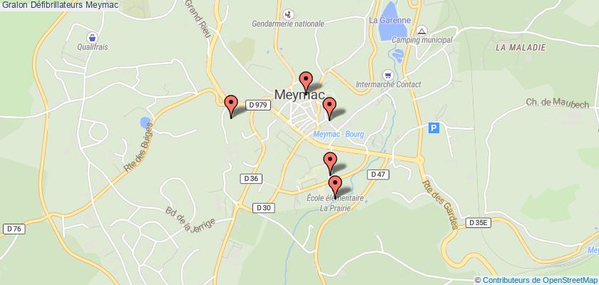 plan défibrillateurs Meymac