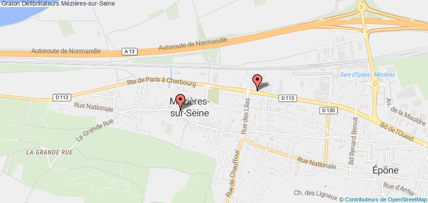 plan défibrillateurs Mézières-sur-Seine