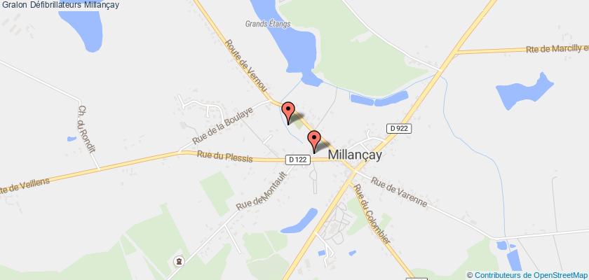 plan défibrillateurs Millançay