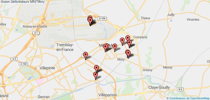 plan défibrillateurs Mitry-Mory