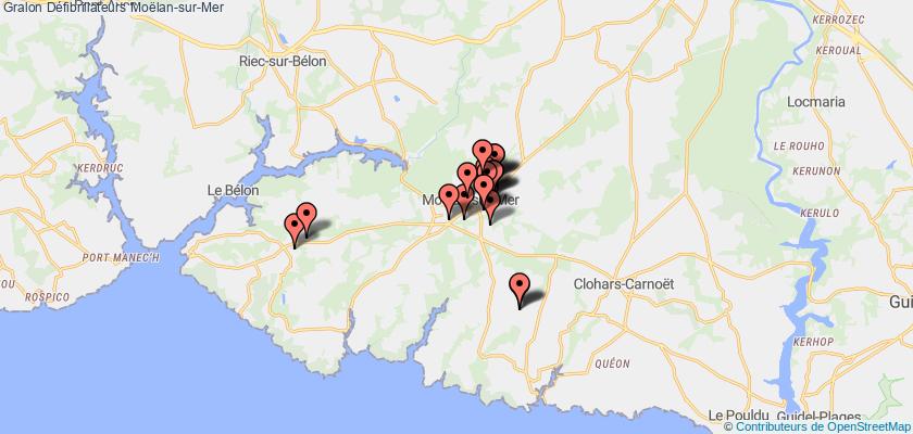 plan défibrillateurs Moëlan-sur-Mer