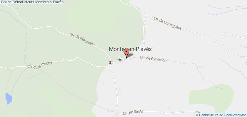 plan défibrillateurs Monferran-Plavès