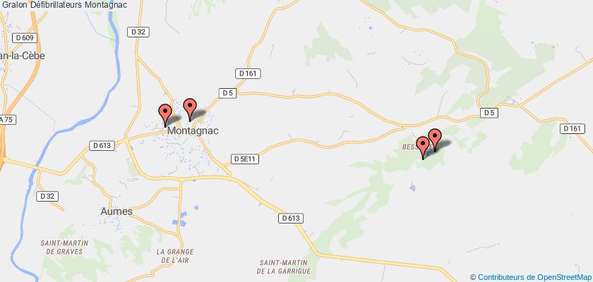 plan défibrillateurs Montagnac