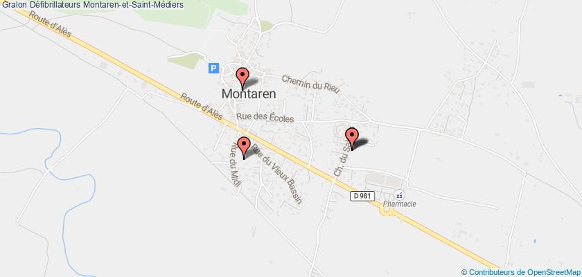 plan défibrillateurs Montaren-et-Saint-Médiers