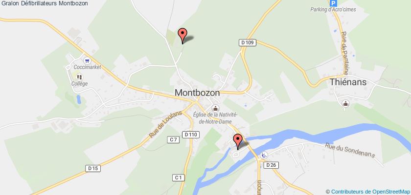 plan défibrillateurs Montbozon