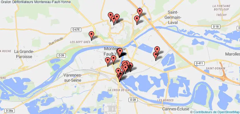 plan défibrillateurs Montereau-Fault-Yonne