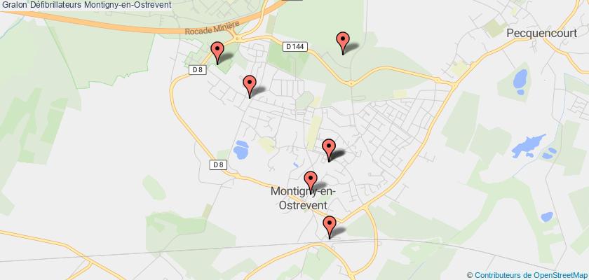 plan défibrillateurs Montigny-en-Ostrevent