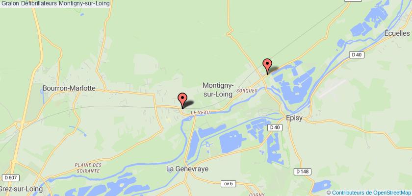 plan défibrillateurs Montigny-sur-Loing