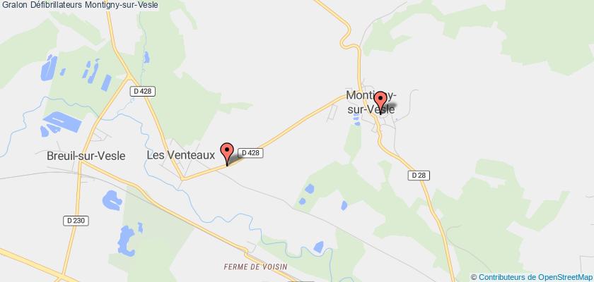 plan défibrillateurs Montigny-sur-Vesle