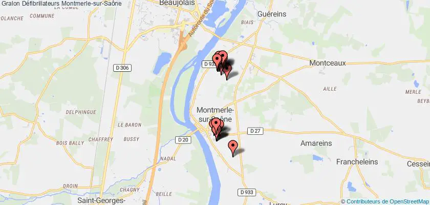 plan défibrillateurs Montmerle-sur-Saône