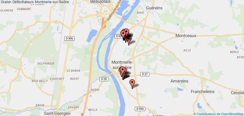 plan défibrillateurs Montmerle-sur-Saône