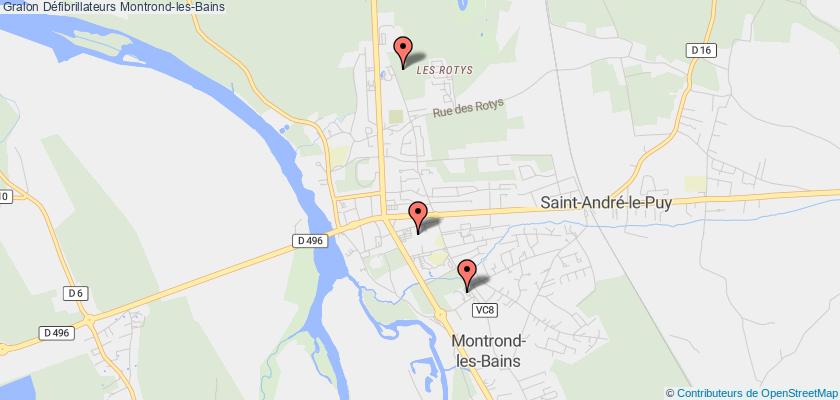 plan défibrillateurs Montrond-les-Bains