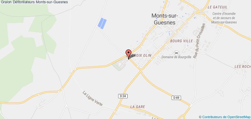 plan défibrillateurs Monts-sur-Guesnes