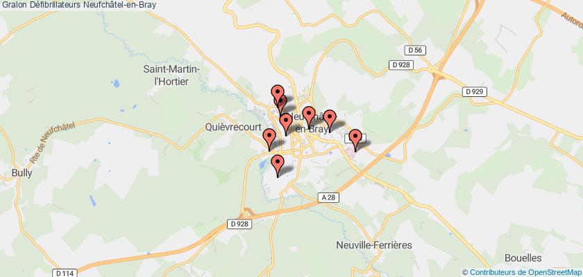 plan défibrillateurs Neufchâtel-en-Bray