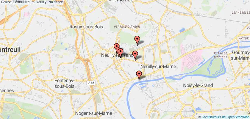 plan défibrillateurs Neuilly-Plaisance
