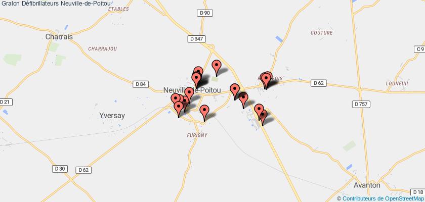 plan défibrillateurs Neuville-de-Poitou